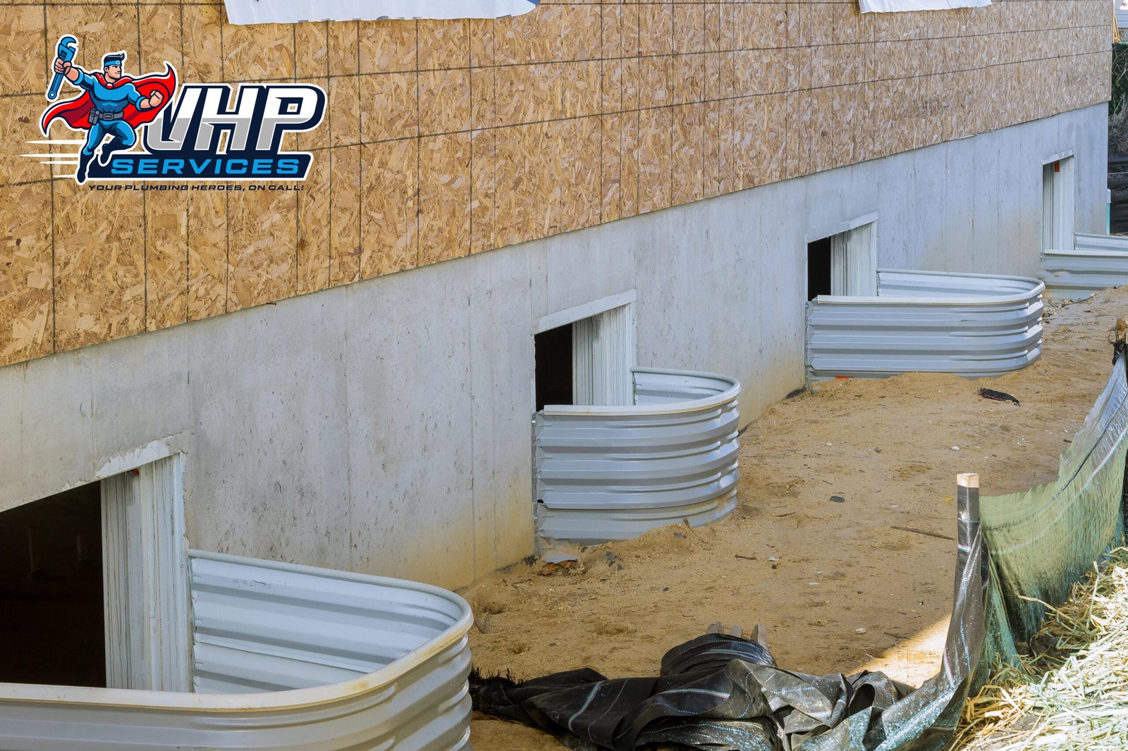 Multiple new window wells installed to safeguard basement windows from leaks and soil pressure - Mississauga.