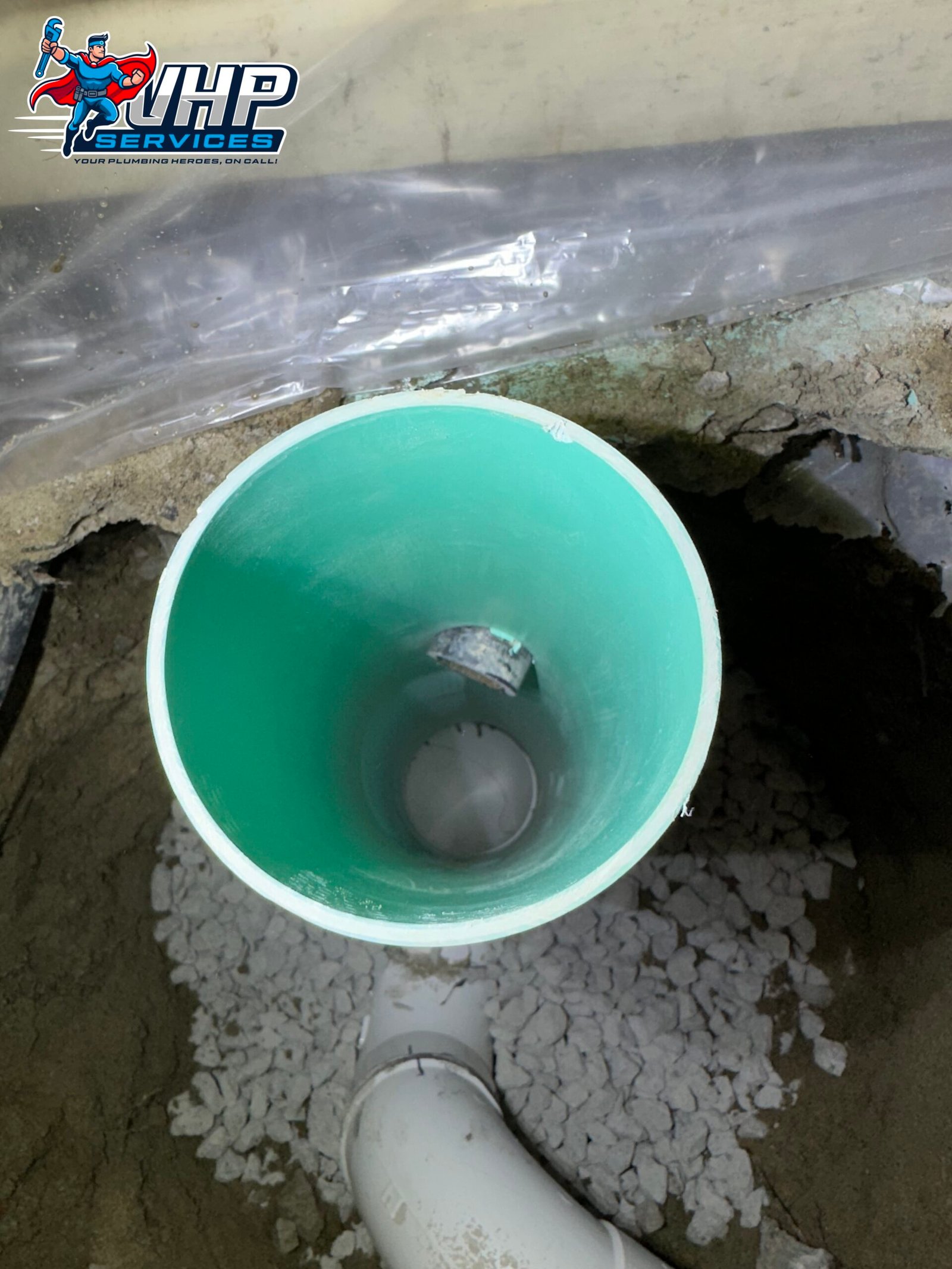 Close up of drain line