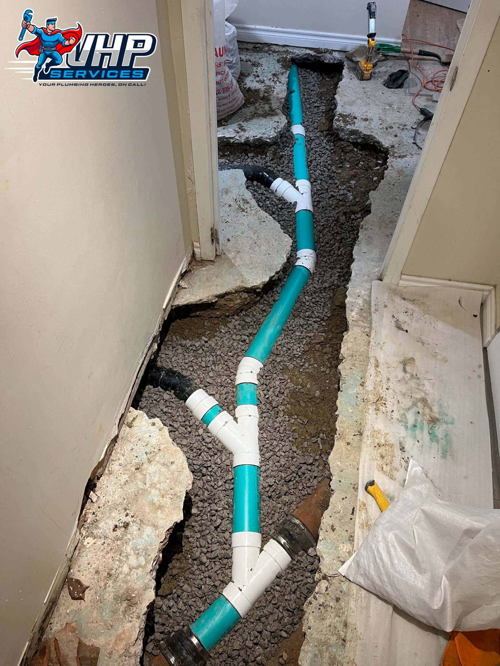 Drain line replacement with branches